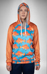 Rockfish on Blue Tech Fleece Hoodie