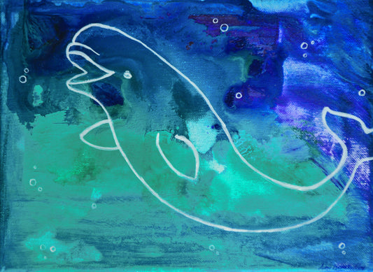 "Blue Beluga" Art Prints