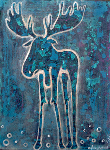 "Blue Moose" Art Prints