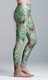 Rooster and Wild Flowers Yoga Leggings