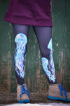 Rainbow Jellies on Black Yoga Leggings- In Stock