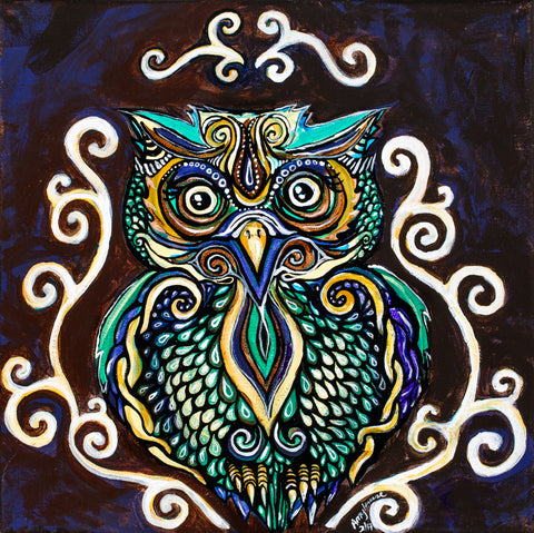 "Fancy Owl" Original and Art Prints