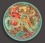 Green/Orange/Turquoise Octopus Medium Vinyl Sticker