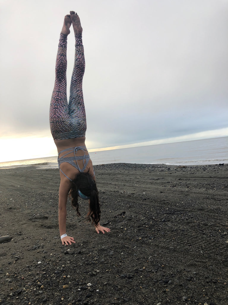 Metallic yoga leggings sales