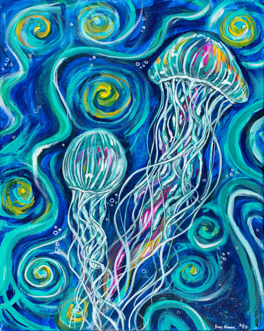 "Rainbow Jellies" Art Prints And Original