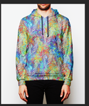 Neon Rainbow Jellies Cozy Rayon Pullover Hoodie- In Stock