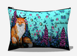 Fox and Floral Accessory Pouch 12.5" x 8.5" In Stock