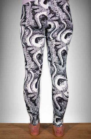 Black and While Octopus Lounge Leggings