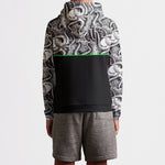Black and White Octopus Color Block Kid's Hoodie with Neon Green Accent