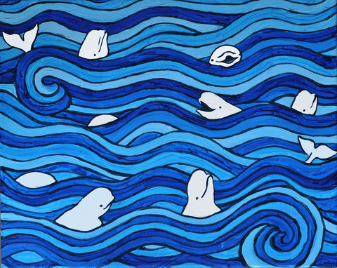 "Blissful Beluga" Art Prints