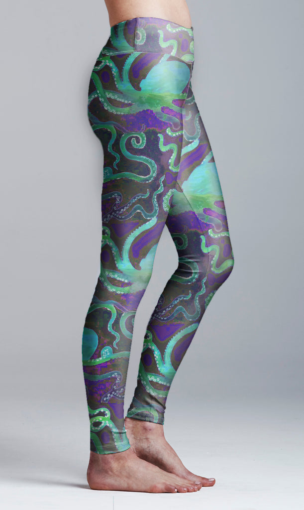 Blue and purple yoga pants clearance