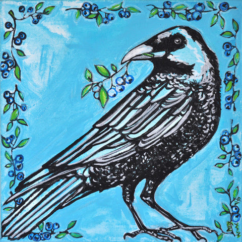 "Blueberry Crow" Art Prints