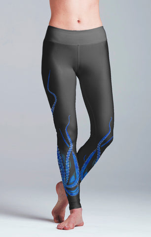 Blue Giant Octopus Yoga Leggings