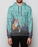 Fox and Wild Flowers Cozy Rayon Hoodie