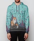 Fox and Wild Flowers Cozy Rayon Hoodie