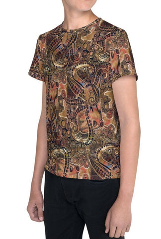 Copper Octopus Pattern Kids Tee