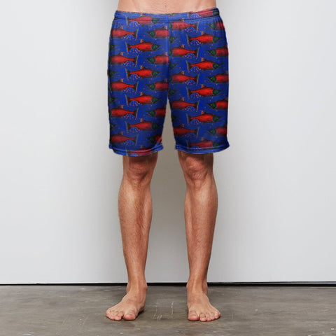 Sockeye Salmon Men's  Athletic Shorts- In Stock Size 30 - 40