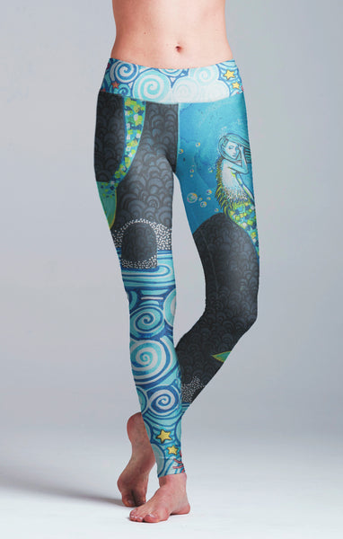 Mermaid yoga leggings clearance
