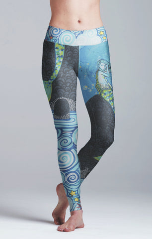 Clearance Mermaid Yoga Leggings- Small