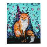 Fox and Flowers Plush Blanket