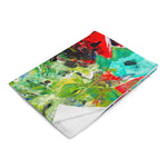 Pallet Knife Reds Plush Blanket by Kaitlin Vadla