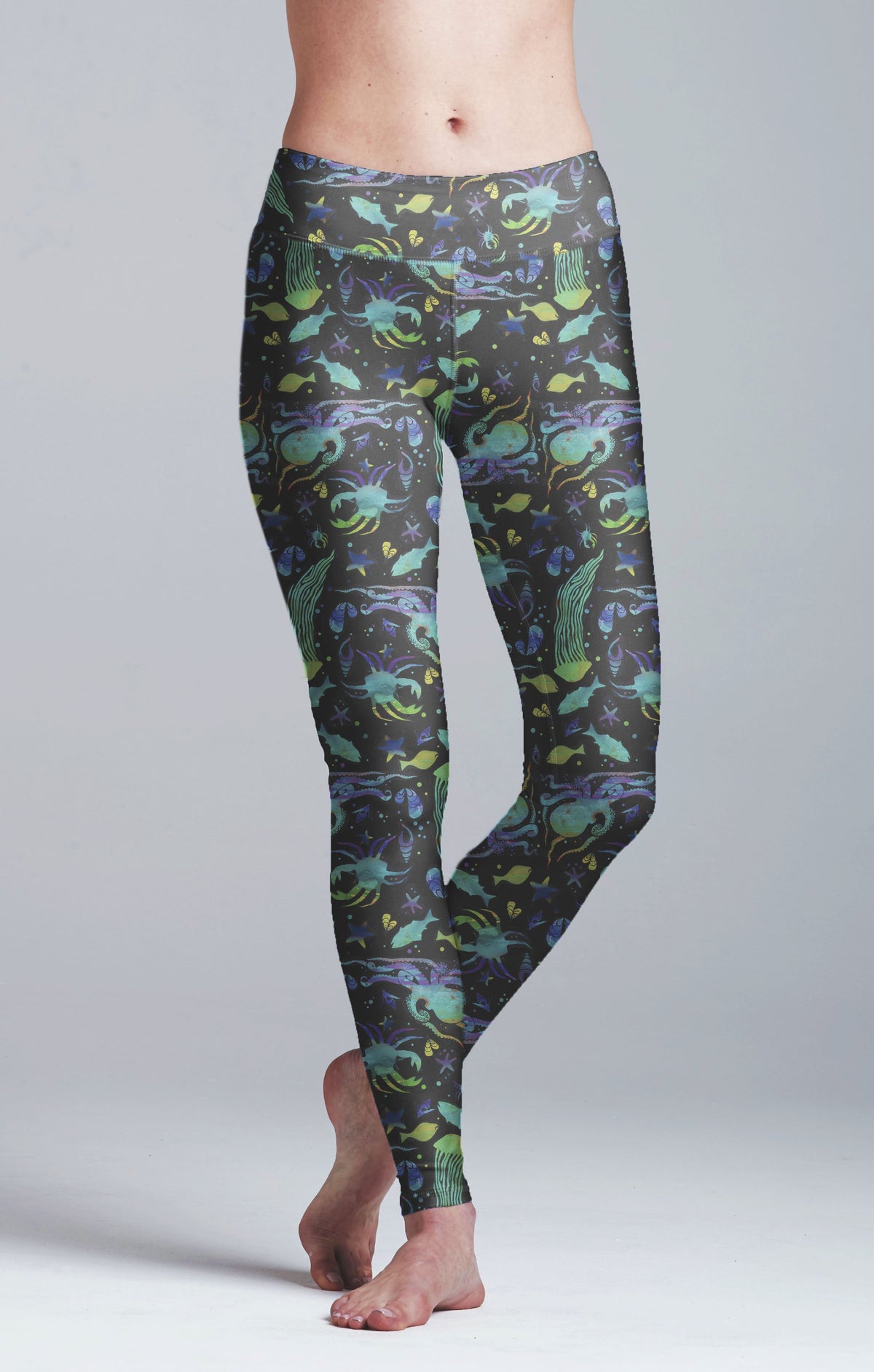 Discontinued Sea Scramble Yoga Leggings- S In Stock