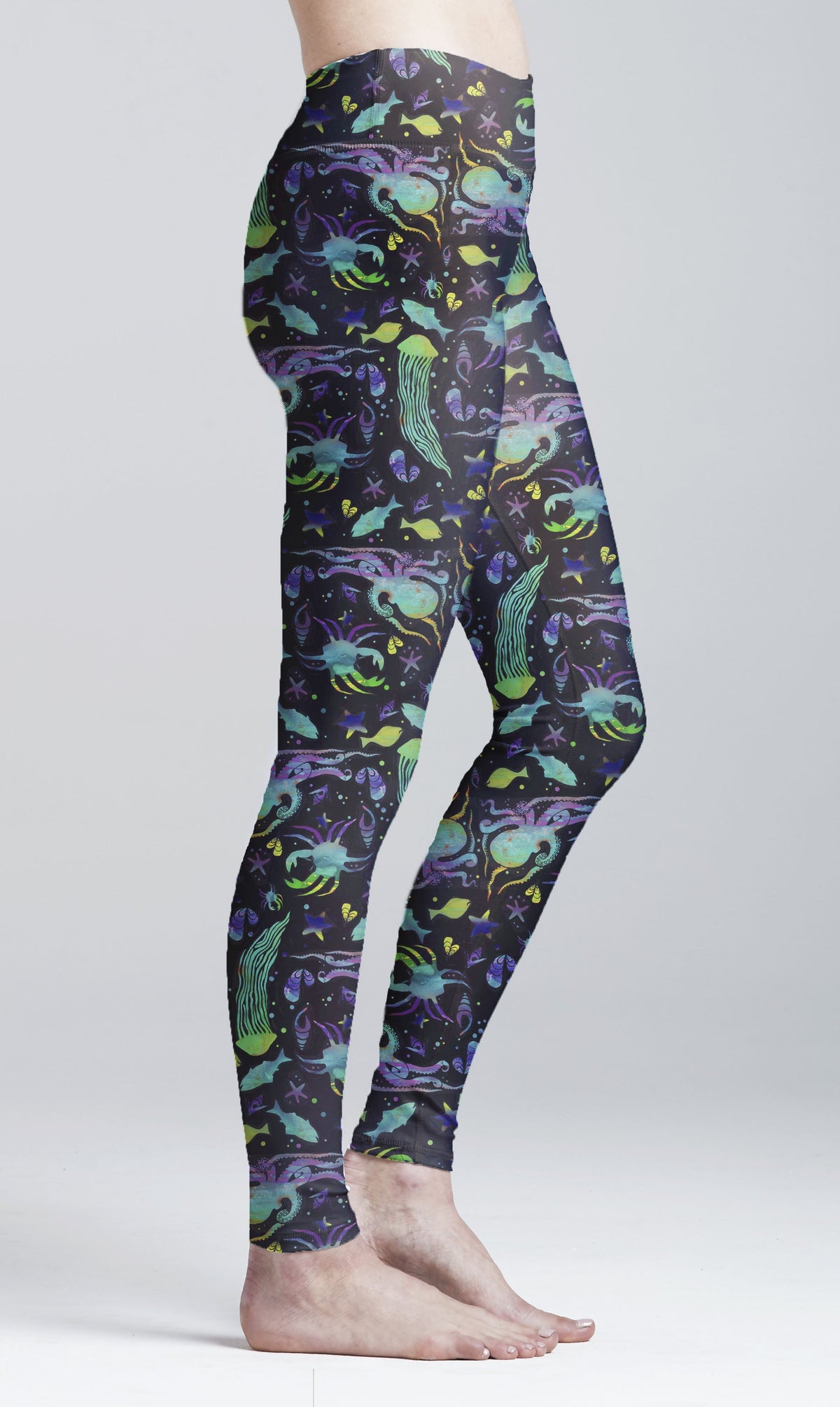 Discontinued Sea Scramble Yoga Leggings- S In Stock