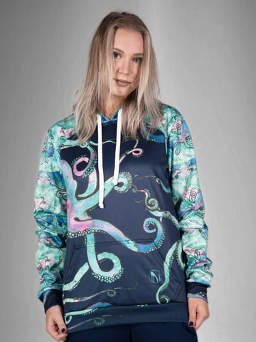 Turquoise Octopus Mashup Tech Fleece Hoodie