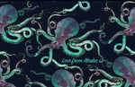 Turquoise Octopus on Black Lightweight Headband