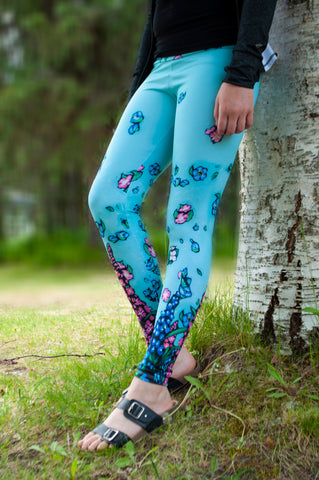 Alaska Wild Flower Yoga Leggings