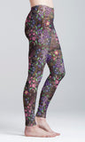 WIld Flowers on Bark Yoga Leggings